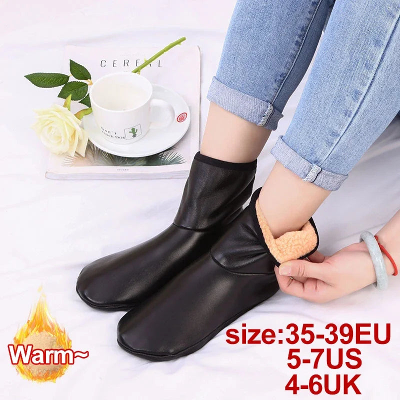 1 Pair Men Women Outdoor Sports Warm Snowfield Socks for Autumn Winter Thickened Windproof Warm Inner Plush Indoor Floor Socks