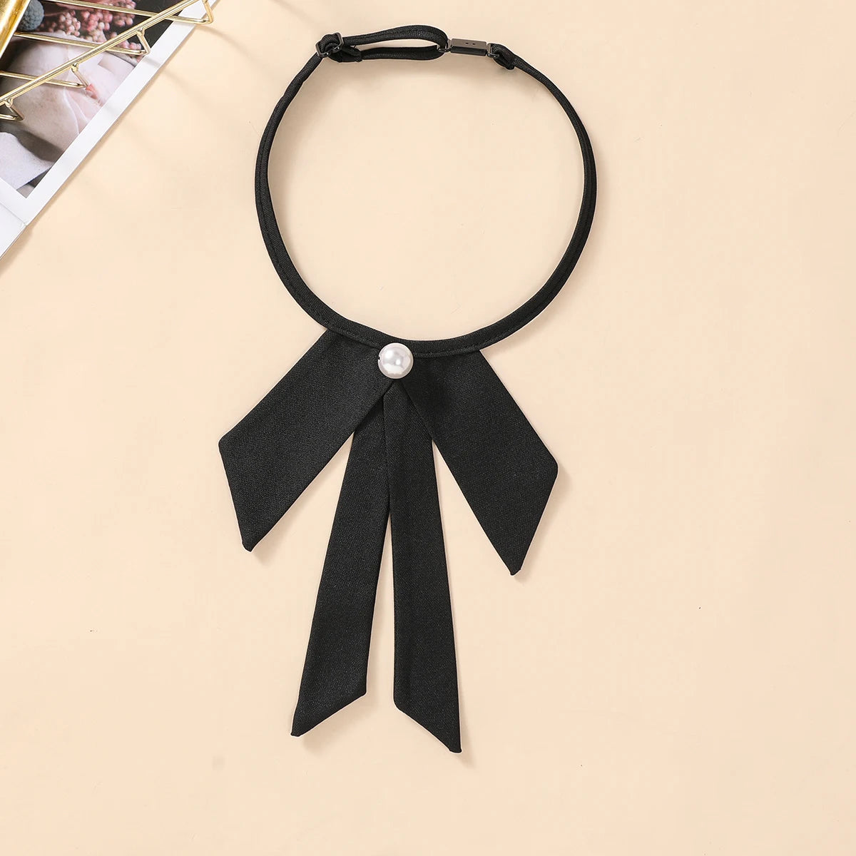 Customized Large Bead Decoration Bow, Detachable Shirt Collar, Personalized and Versatile Fake Collar