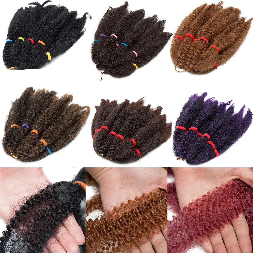 Afro Kinky Hair Pre Stretched Afro Kinky Twist Hair Braiding Hair Kinky Twist Crochet Braids Synthetic Hair Extensions For Women