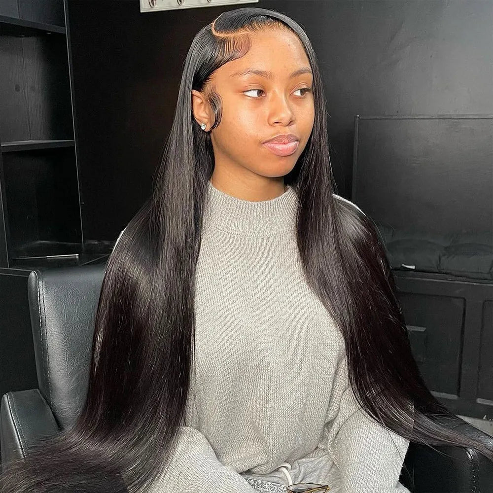 Straight Hd Transparent 13x6 Lace Frontal Wig Brazilian 30 40 Inch 13x4 Lace Front Human Hair Wigs 200 Density For Black Women