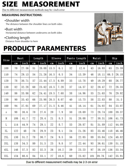 2025 Men's Short-sleeved Shirt Set Luxurious Retro Pattern Print Casual Fashion Daily Summer Vacation