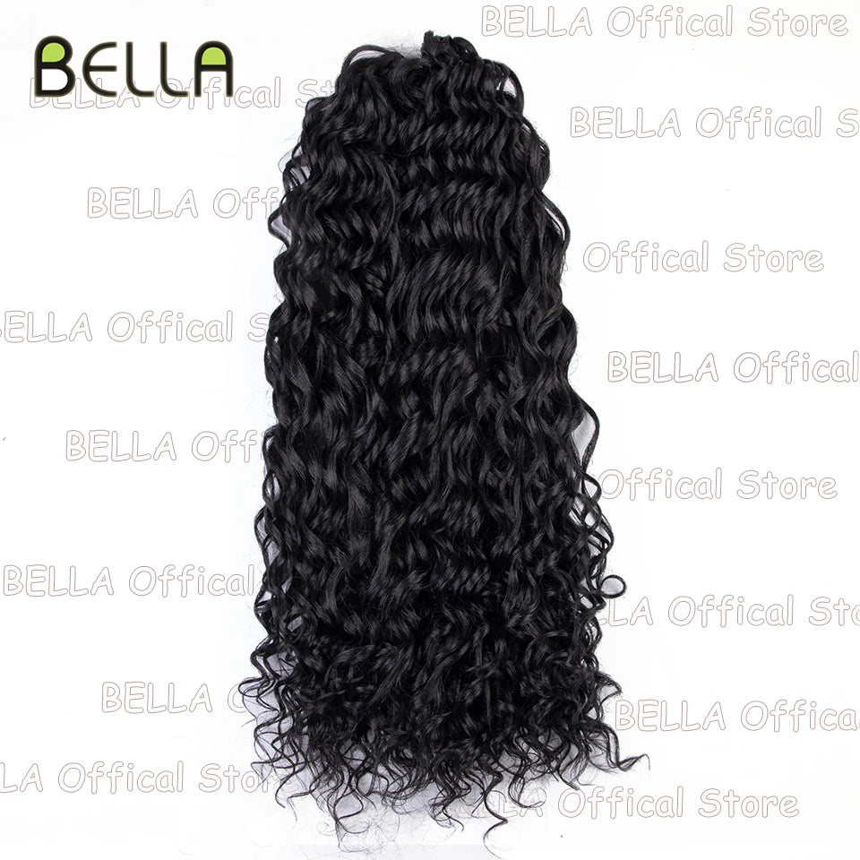 FASHION IDOL Curl Hair Deep Wave Twist Hair Extensions For Women 20 Inch Ombre Blonde Crochet Fake Hair Synthetic Crochet Braids