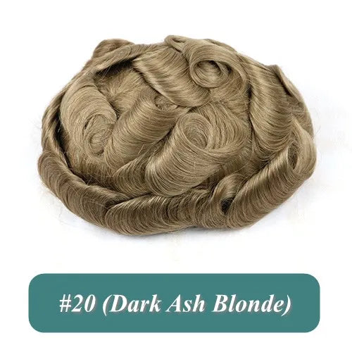 Undetected 0.02mm Thin Skin Natural Hairline Human Hair Men Toupee Black Gray Brown Blonde Male Hair Light Capillary Prosthesis