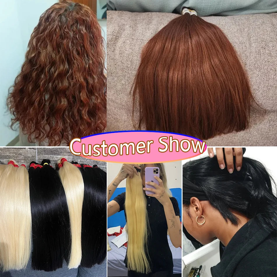 613 Striaght Human Hair No Weft 100% Virgin Bundles Highlight Original Bulk Extensions Russian Natural Unprocessed Blonde hair
