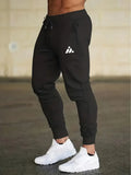 Men's Casual Sports Pants with Drawstring & Letter Print High Quality Fabric Slight Stretch Loose Fit for Spring Autumn Outdoor