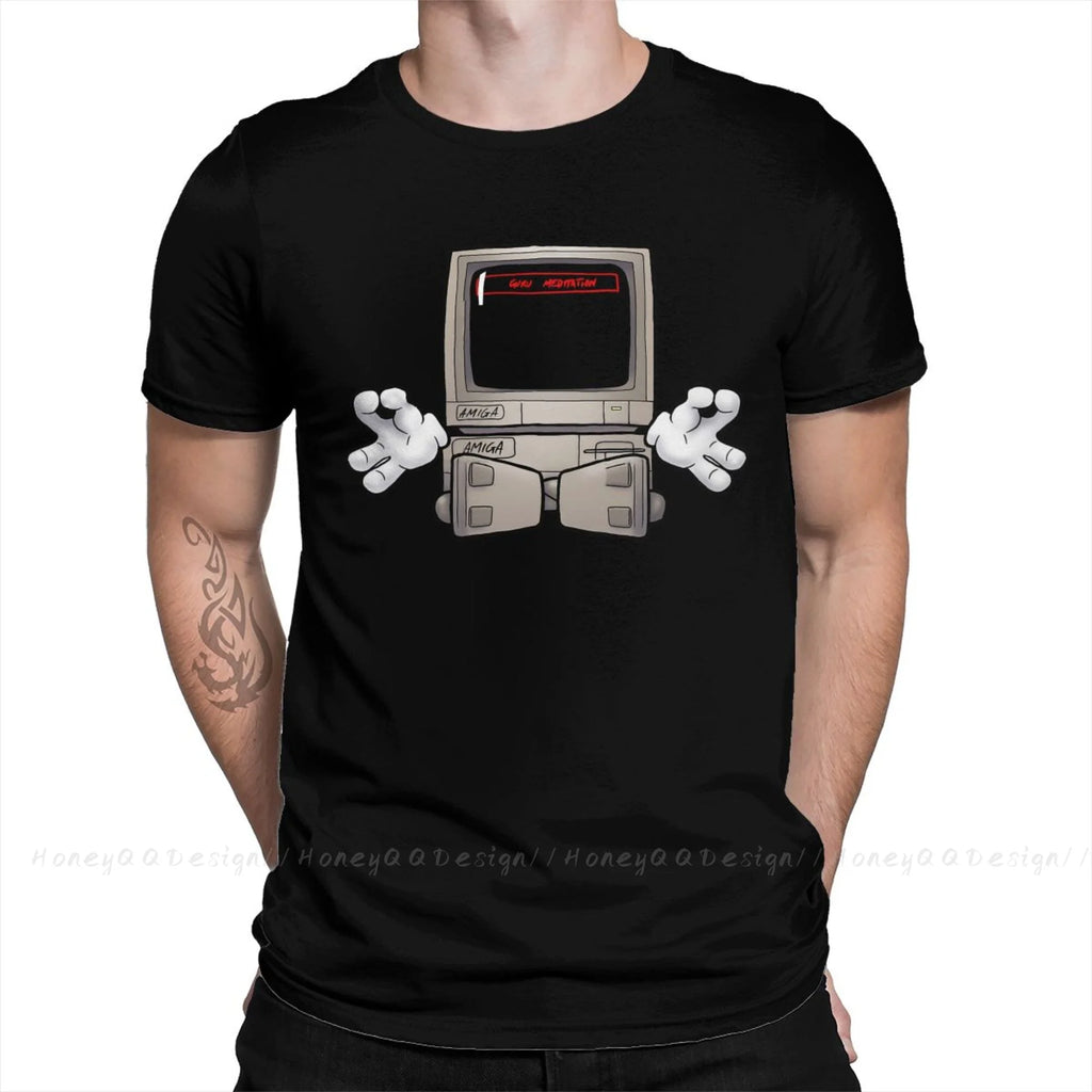 Top Quality Clothing Amiga 500 T-Shirt For Men Unisex Commodore Amiga Guru Meditation #2 Shirt Fashion Short Sleeve Oversize