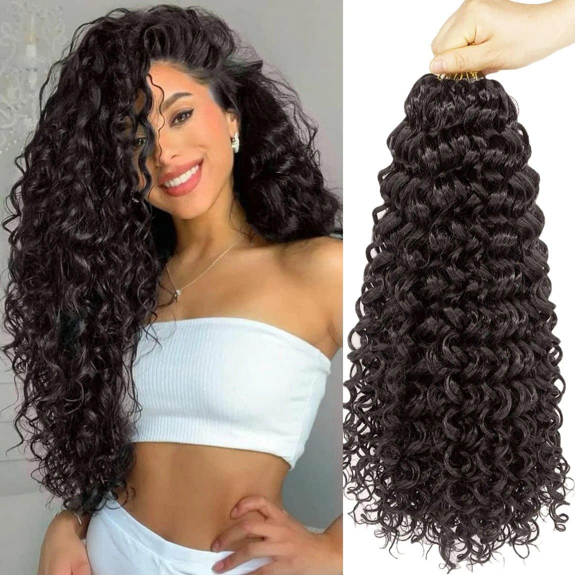 GoGo Curl Crochet Hair 10/18 Inch Short Curly Crochet Hair for Women Water Wave Beach Curl Deep Twist Crochet Braids Synthetic