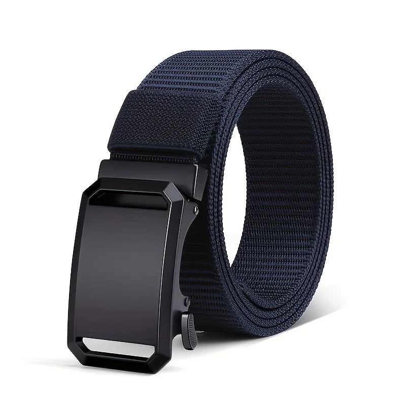 Men's Belt Premium Automatic Buckle Canvas Belt Durable Tactical Workwear for Men - Stylish Outdoor Pants Belt with Quick-Releas