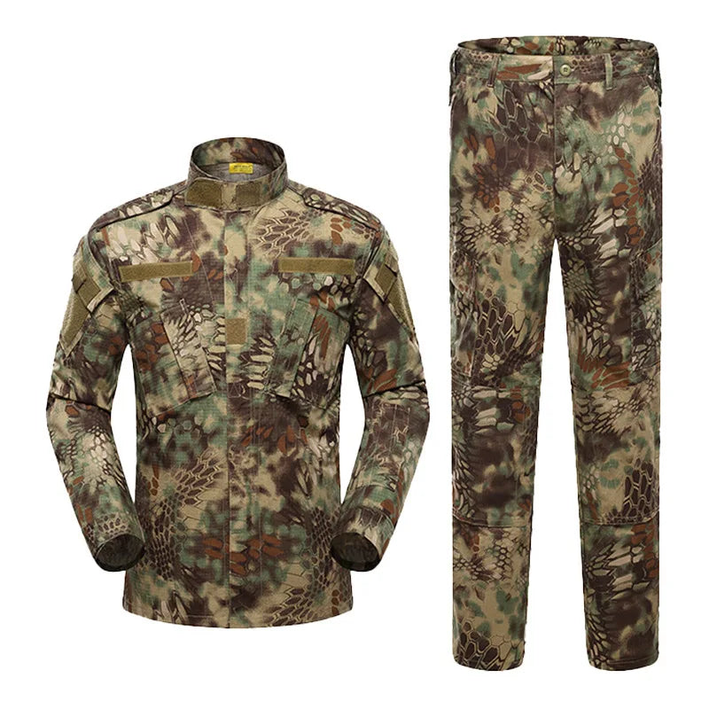 Desert & Jungle Outdoor Camouflage Uniform Tactical Uniform Combat Hunting Suit BDU Training Jacket and Pant