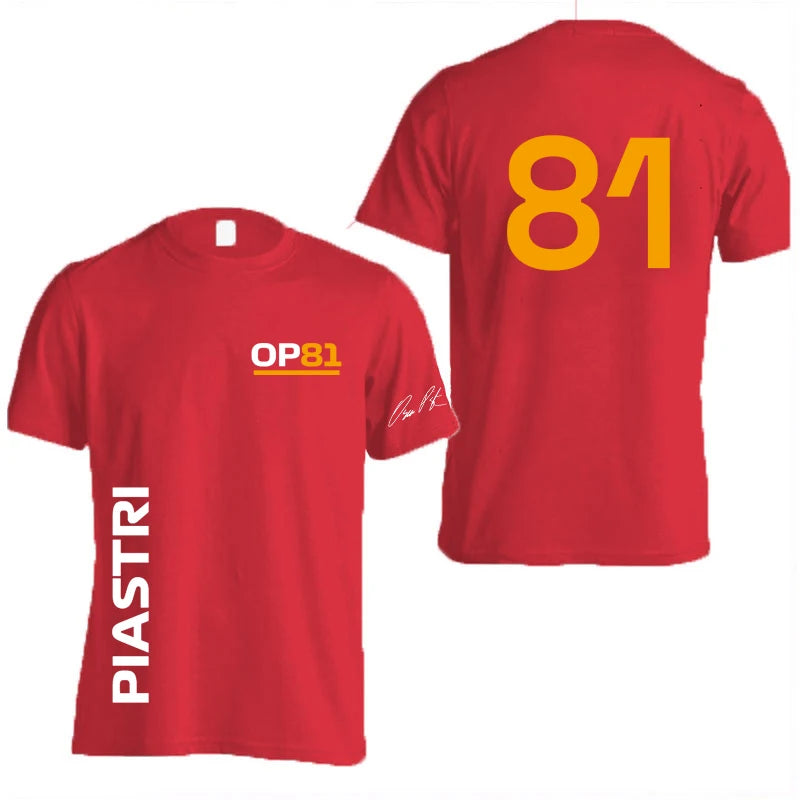 Oscar Piastri 81 Driver Logo Racing Team Men T-shirt Summer Short Sleeve Women Tee Shirts 100% Cotton Fashion Couple Clothes Top