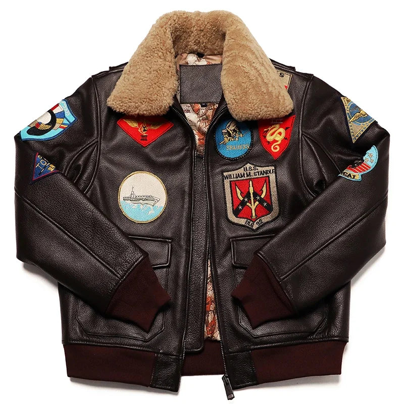 Military Clothing G1 Flight Jacket Thickening Quilted100% Cowhide Leather Jackets Men Coat Winter Overcoat M212 Dropshipping