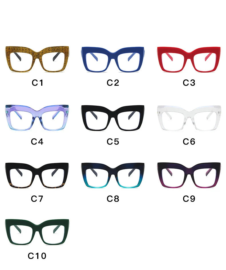 Oversize Women's Glasses Fashion Transparent Square Ladies Eyeglasses Blue Clear Lens Optical Female Eyewear Anti Blue Light