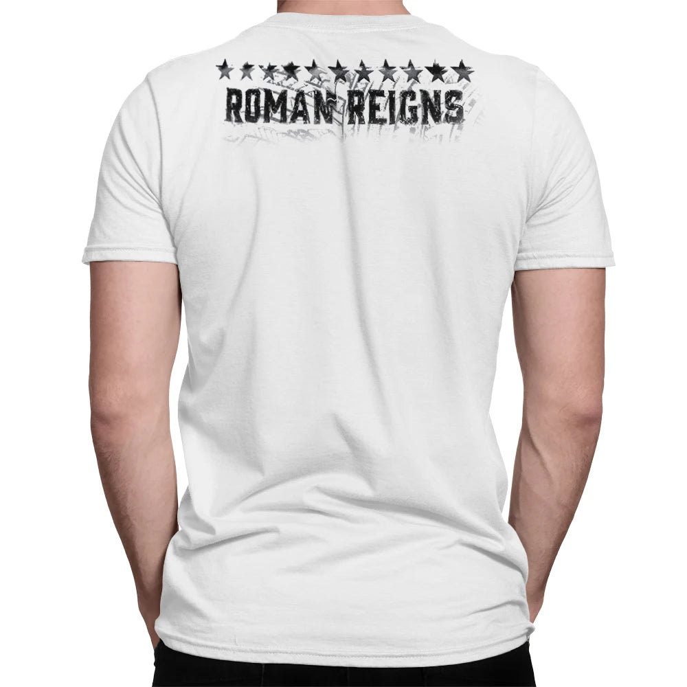 Men's White Roman Reigns Tribal Logo T-Shirt 3D Print Quick Drying Short Sleeve T-Shirt for Outdoor Sports Casual Wear 4XL
