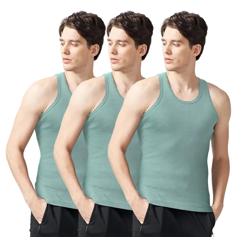 3-packs super soft Slim Fit Mens Tagless Tank Tops Breathable Sleeveless T-Shirt for Men Undershirts Crew Neck Comfort Stretch