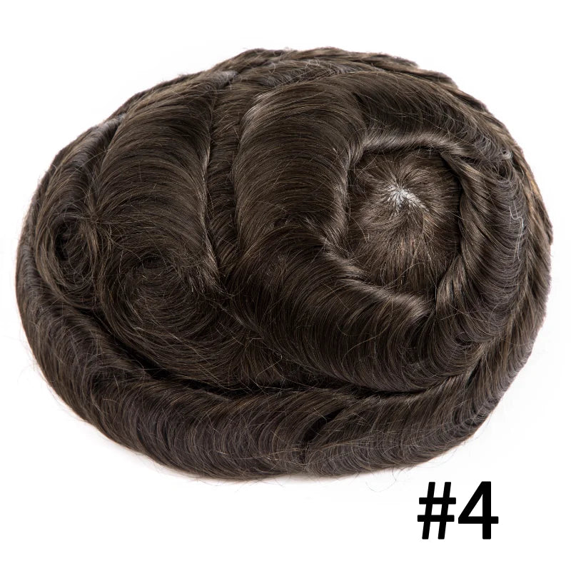 Hollywood Toupee Men Wigs Breathable Swiss Lace & Pu 100% Natural Human Hair Male Hair Prosthesis Exhuast Systems Wigs For Men
