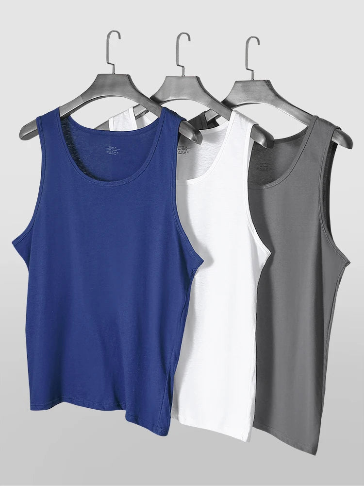 Men's pure cotton vest breathable slim youth sports foundation hurdle I loose summer thin halter undershirt