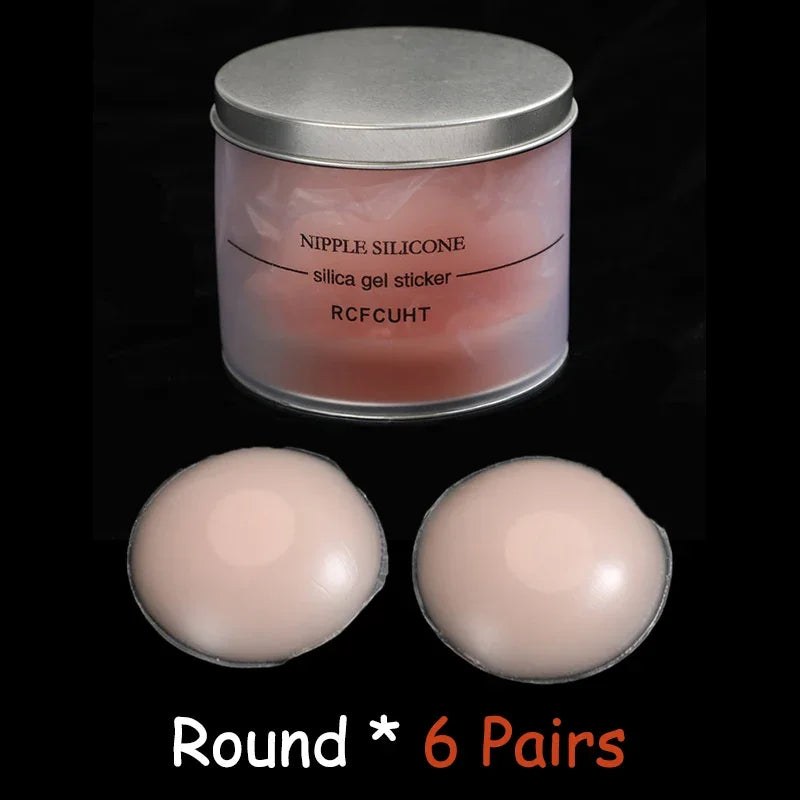 FINETOO 5/6 Pairs Breast Lift Up Tape Sexy Floral Nipple Cover Silicone Invisible Adhesive Stickers Reusable Paste Intimates