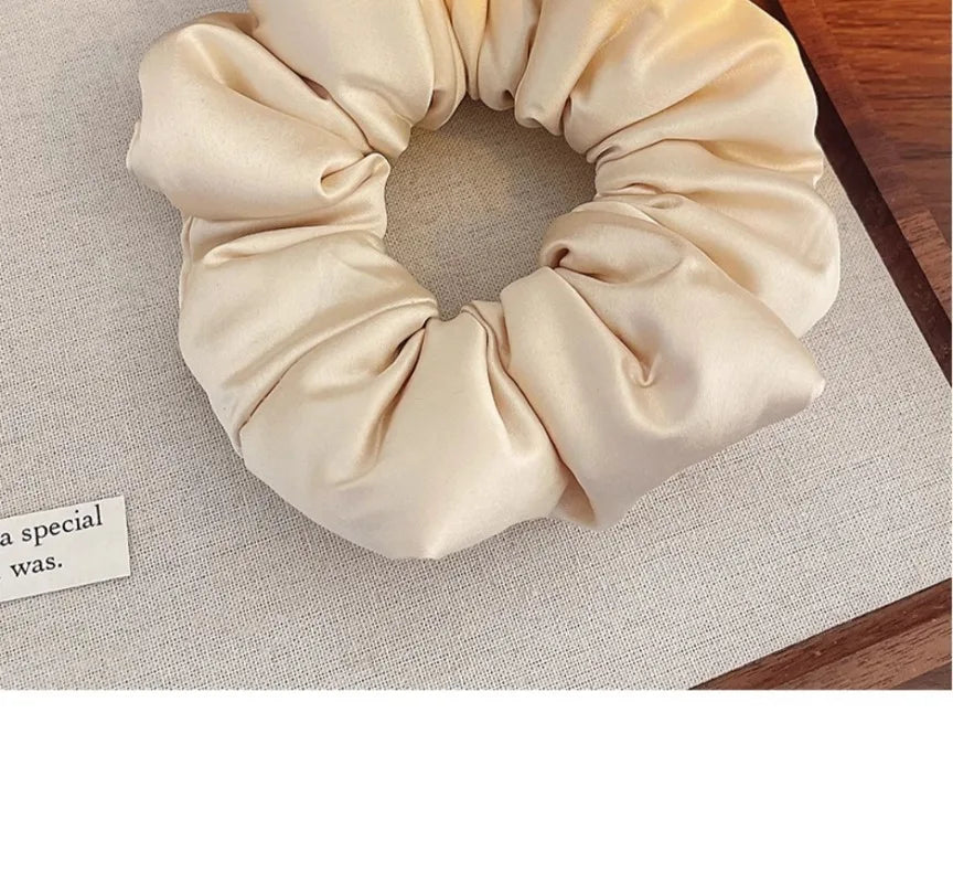 2024 Pillow Sleep Headband Elastic Ponytail Scrunchie for Women Hair Accessories Girls Soft Solid Satin Filled Cotton Big Bands