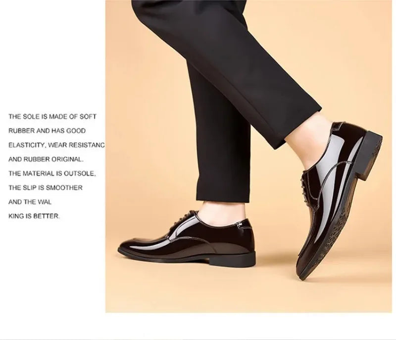 Shoes for Men Fashion Patent Leather Shoes Luxury Pointed Toe Oxford Shoes Men High Quality Business Shoe Designer Wedding Shoe