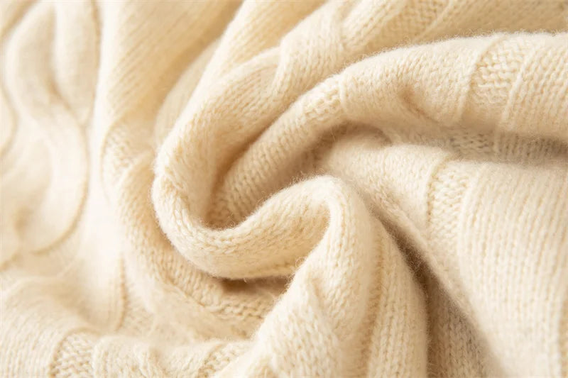 Autumn and winter new wool sweater men's round collar pure color pullover jacquard thick sweater loose cashmere sweater