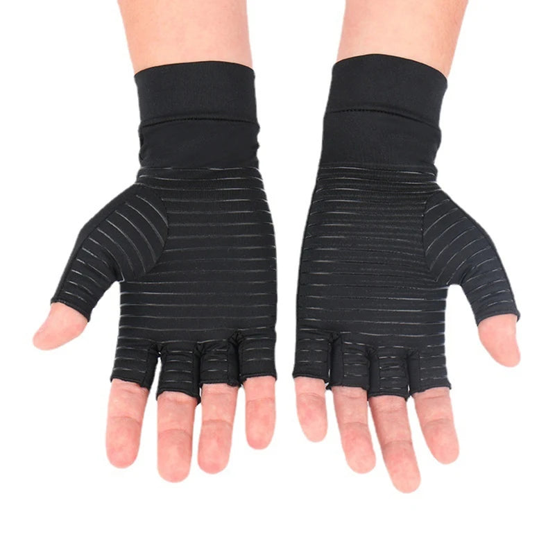 Copper Compression Arthritis Gloves Protect Hand Wrist Support Non-Slip Unisex Mitten Finger Joint Outdoor Effective Pain Relief