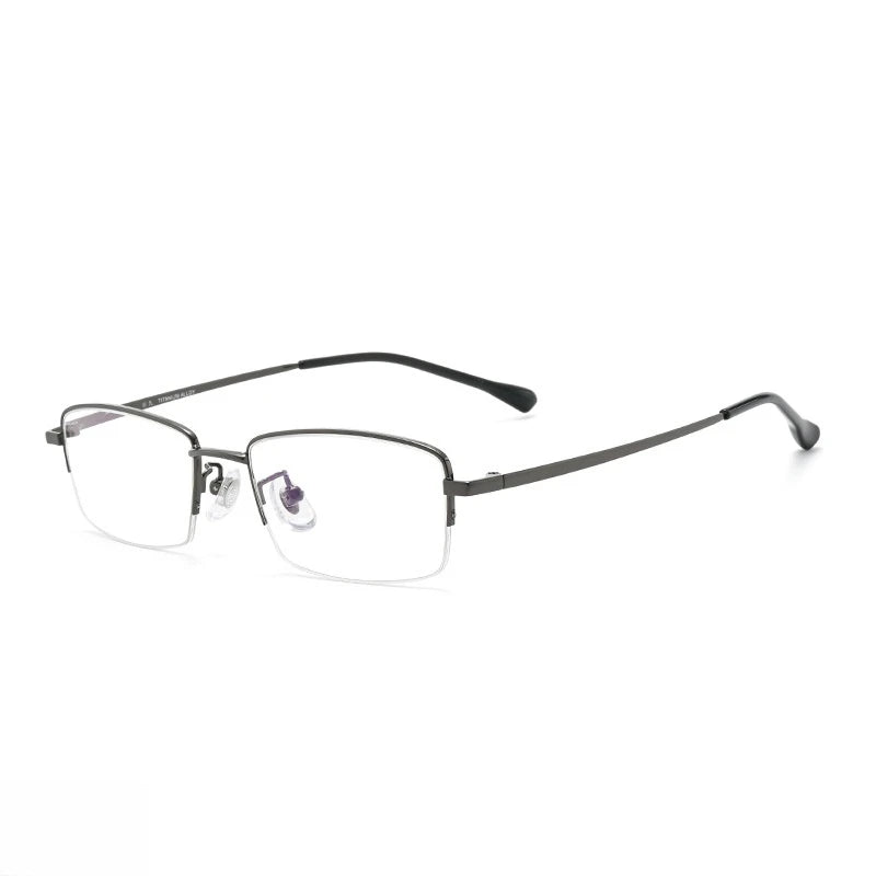 FIRADA Fashion Comfortable Glasses Retro Titanium Square Half Frame Eyewear Business Prescription Eyeglasses Frame Men 18001-C