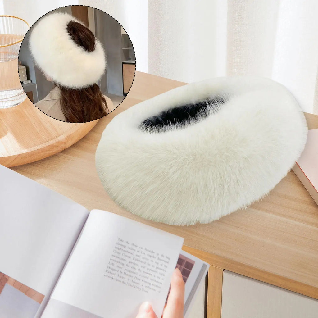 Faux Fur Headband for Women, Trendy Ear Protection Ski Hat, Earwarmer Earmuff for Daily Wear Outdoor Sport Camping