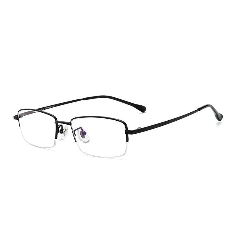 FIRADA Fashion Comfortable Glasses Retro Titanium Square Half Frame Eyewear Business Prescription Eyeglasses Frame Men 18001-C