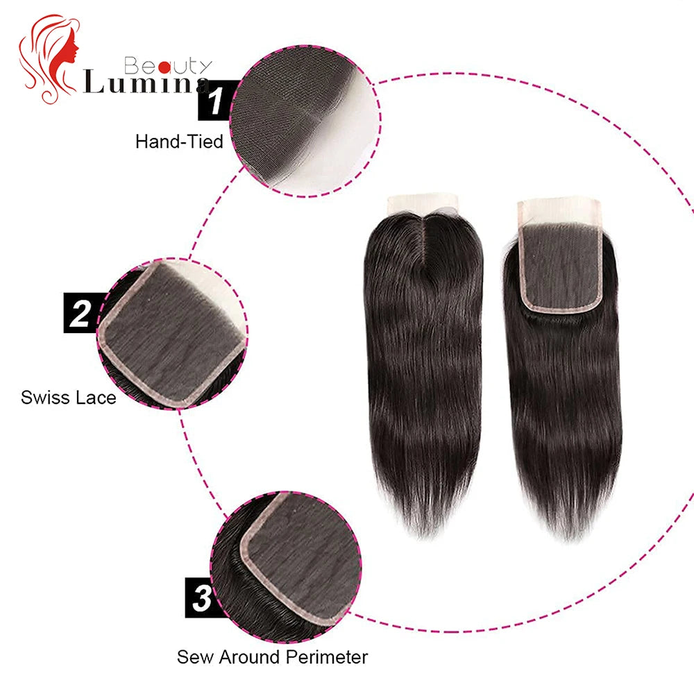 5×5 Lace Closure Human Hair Closure 4x4 Lace Closure Only Straight Closure Remy Hair closure cheveux humain closures bresiliens