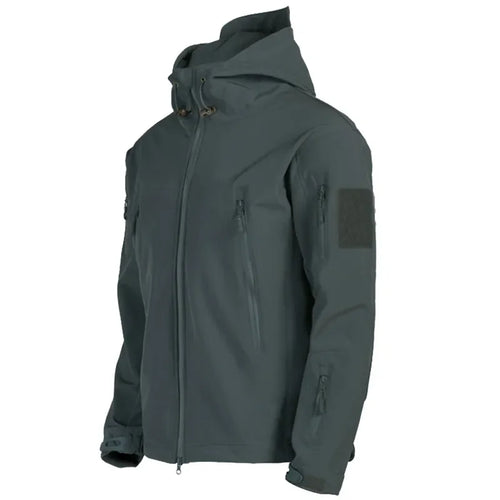 2025 New Fashionable Shark Skin Soft Shell Jacket Men's Tactical Windproof Waterproof Jacket Men's Jacket Hooded Jacket S-XXXXL