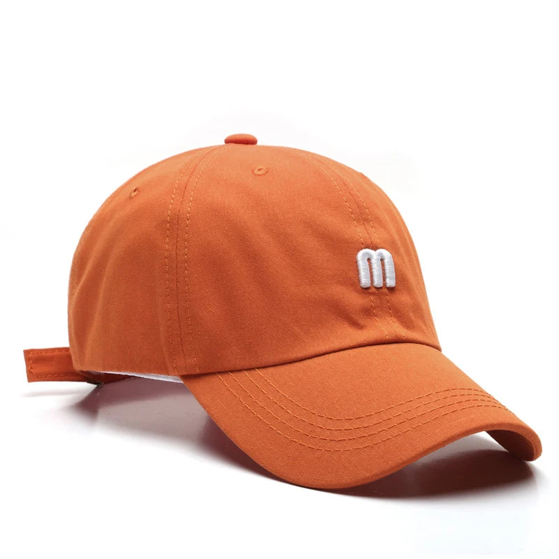 Embroidered M Baseball Cap For Women Men New Spring Summer Cotton Solid Sunhat Sports Snapback Caps Fashion Hip Hop Fishing Hat