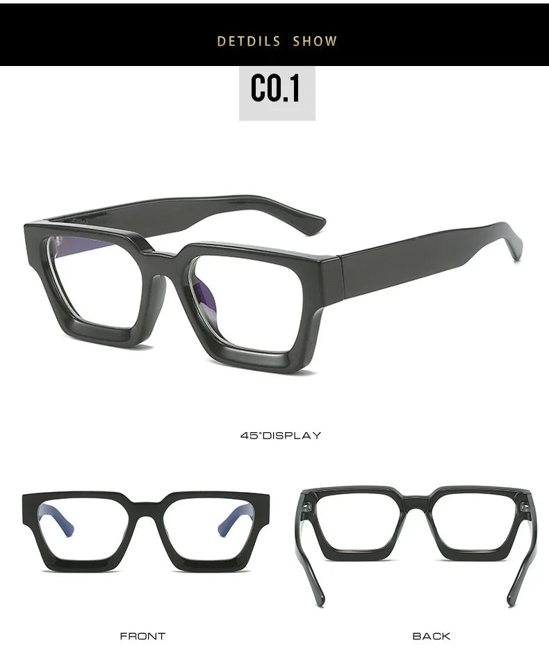 SHAUNA Retro Women Anti Blue Light Glasses Frame Fashion Men Square Optical Eyewear