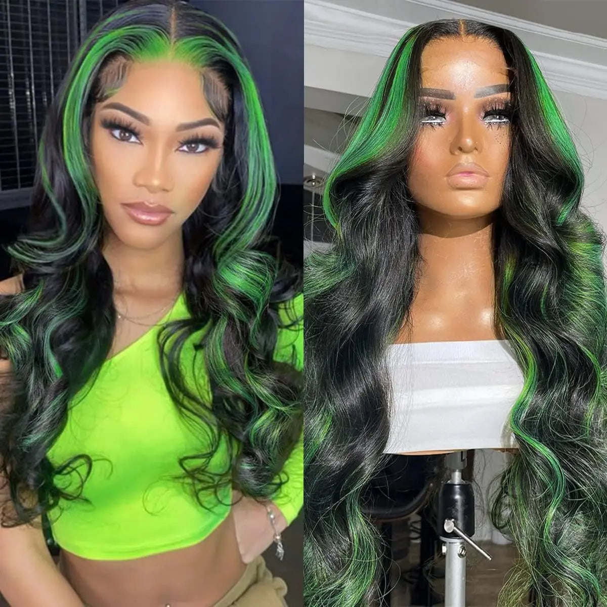 Black With Red Highlight Wig Synthetic Lace Front Wig 13X4 Pre plucked Hairline With BabyHairWomen's Wig with Density Lace Front