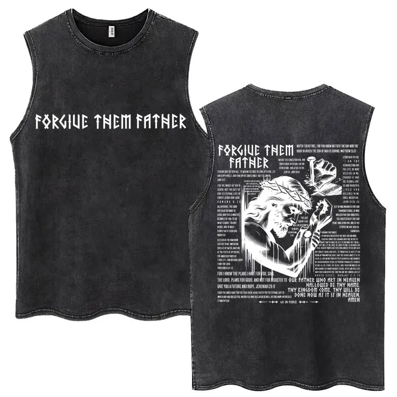 Christian Jesus Church Vintage Washed Tank Tops Bible Verse God Loves You Sleeveless T-shirt Men Women Cotton Loose Y2k T Shirts