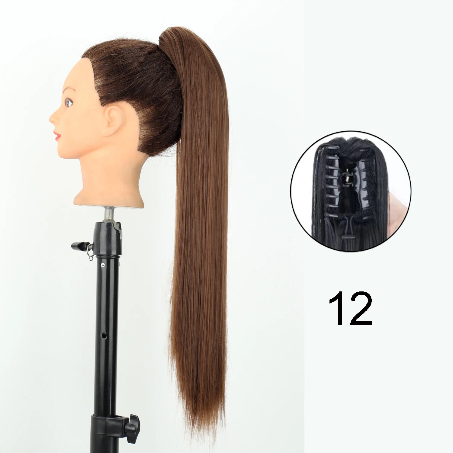 Synthetic 24Inch Wavy Claw Clip On Ponytail Hair Extension Ponytail Extension Hair For Women Pony Tail Hair Hairpiece
