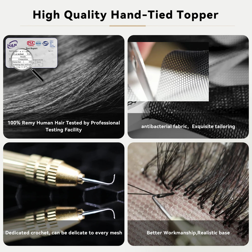 Chocolate Brown Remy Human Hair Toppers 12inches Straight Topper Lace Base Clips in Hair Human Hair Pieces Extensions for Women