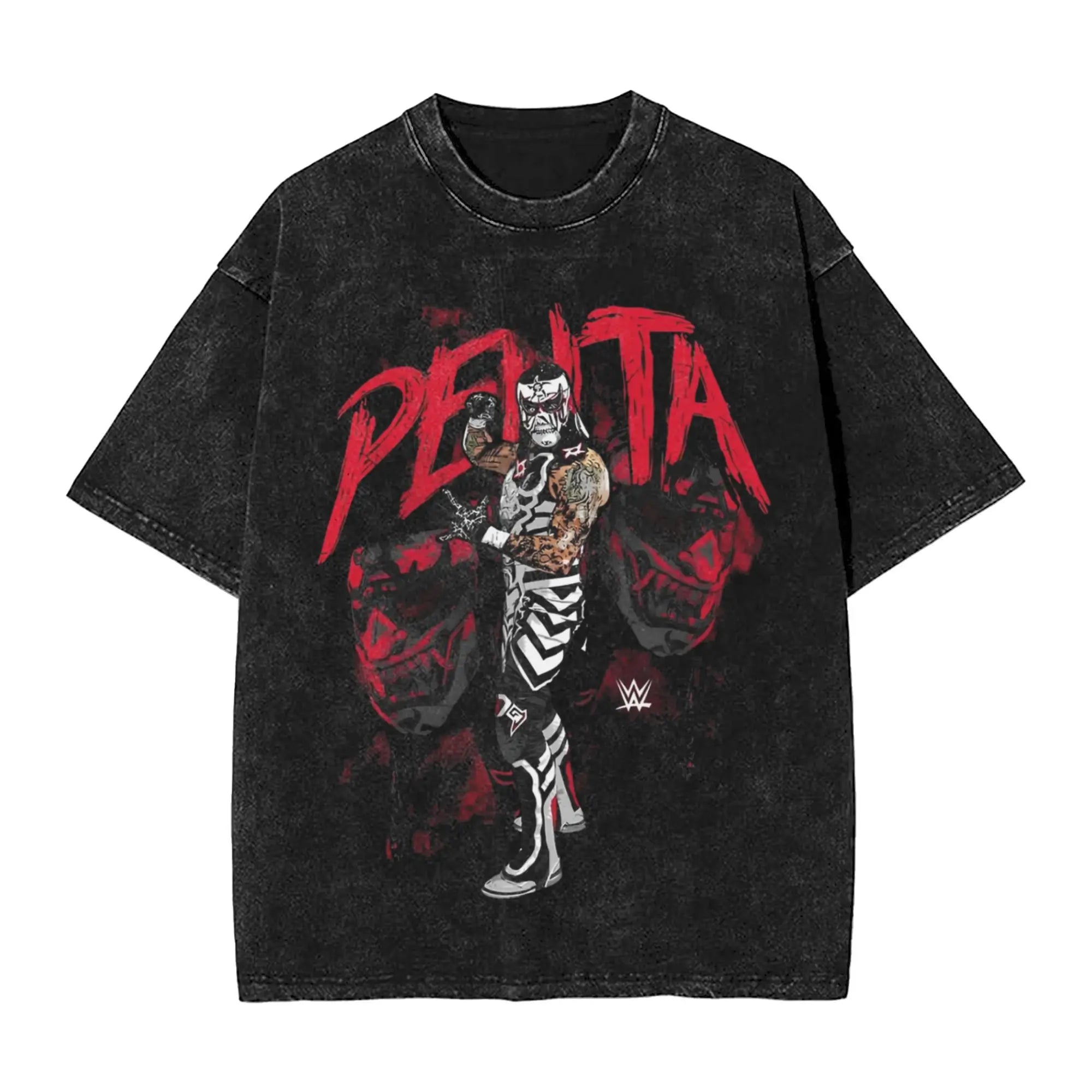 Harajuku Washed Shirts Penta wrestler wrestling Outfit Vintage T-Shirts Oversize  Streetwear Short Sleeve Summer Tee Shirt