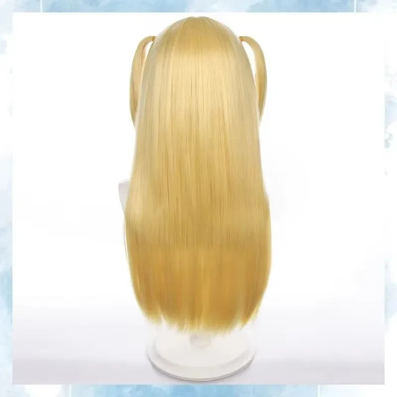 WHIMSICAL W Amane Misa Cosplay Wig Long Straight Golden Styled Heat Resistant Synthetic Hair Wig