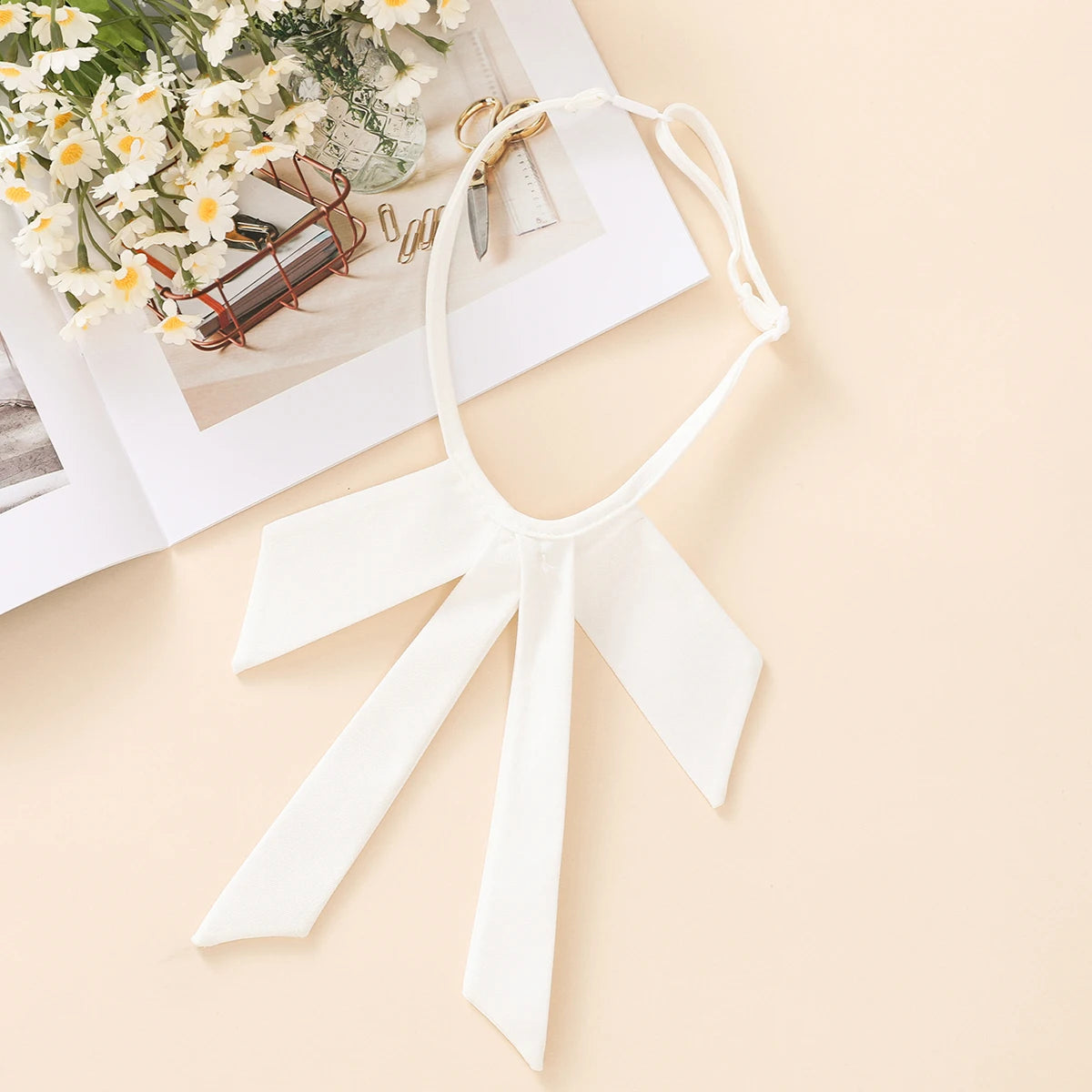 Customized Large Bead Decoration Bow, Detachable Shirt Collar, Personalized and Versatile Fake Collar