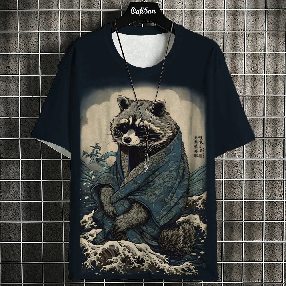 Unisex 2025 T Shirt Men Women Japanese Samurai Cat 3d Printed T Shirts For Casual Fashion Funny Shirt Top Tee Men Clothing