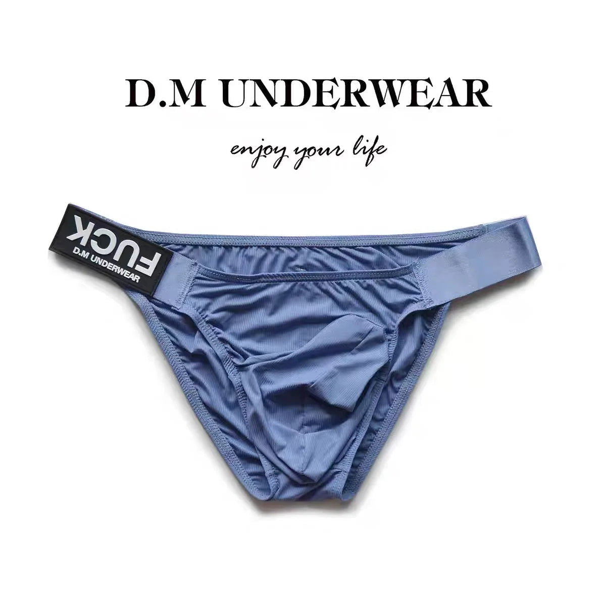 D. M Men's Underwear Ice Silk Breathable Thin Summer Elephant Nose Low Waist Personalized Letter Sports Triangle