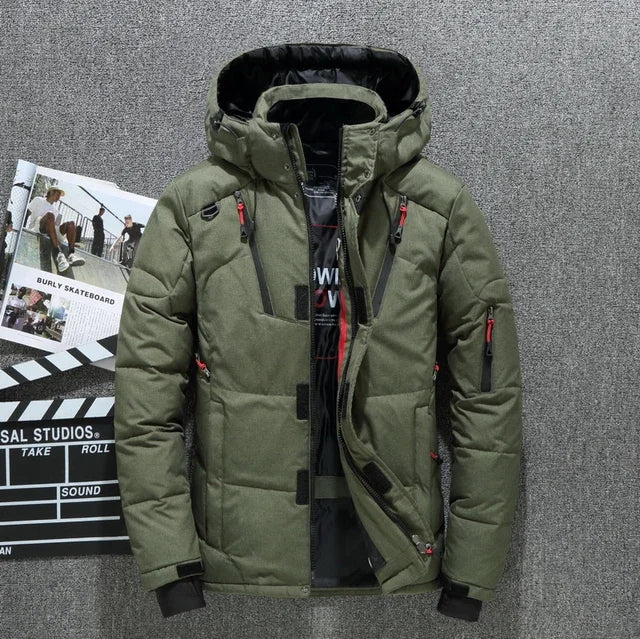 New Windproof Winter Down Jacket Male Warm Hooded White Duck Thick Men's Down Jacket Snow High Quality Parkas Outerwear