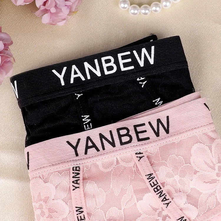 New fashion women's satin lace panties 7A antibacterial safety pants mid-waist popular briefs