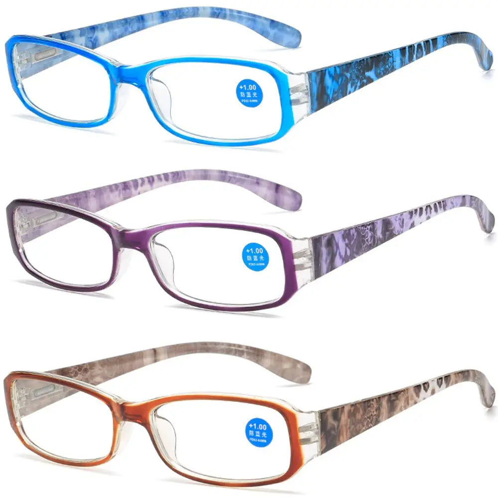 Fashion Anti-Blue Light Reading Glasses for Women Ultra-Light Eye Protection Flowers Comfortable Eyeglasses Diopter +100~+400