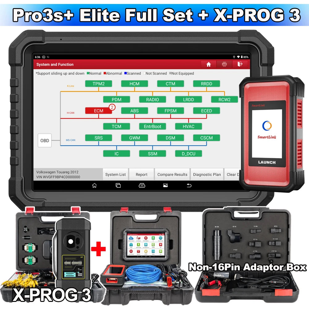 LAUNCH X431 PRO3S+ ELITE ECU Programming J2534 CANFD DOIP Online Coding All System car Diagnostic Tool work with I-TPMS X-PROG 3