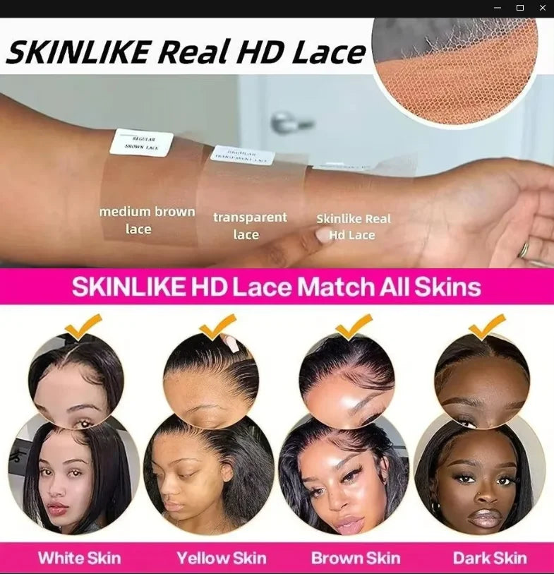 13x4 Transparent Kinky Straight Lace Front Wig Pre Plucked Yaki Brazilian 4x4 Closure Human Hair Wig For Woman Natural Hairline