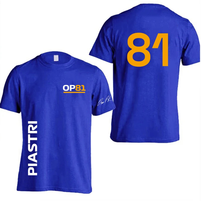 Oscar Piastri 81 Driver Logo Racing Team Men T-shirt Summer Short Sleeve Women Tee Shirts 100% Cotton Fashion Couple Clothes Top