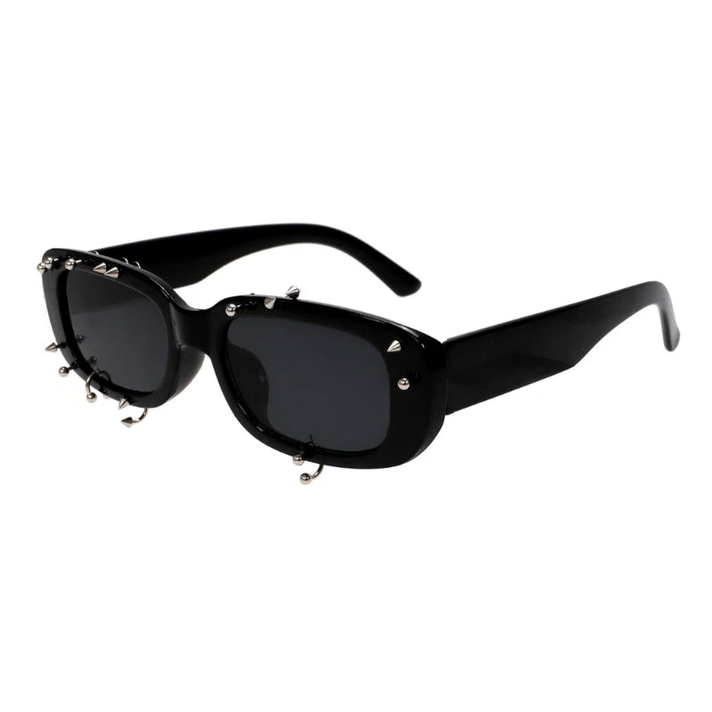 Y88A Cool Hiphop Dancing Sunglasses With Rivet Frame For Various Occasion Everyday Use and Punk Eye Glasses for Night Event