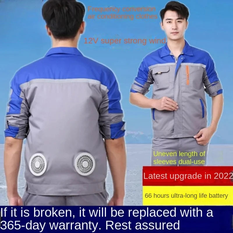 Clothes with fans in summer heatstroke prevention and cooling air conditioning men's clothing refrigeration work Outdoor Jacket