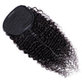 Deep Wave Drawstring Ponytail Hair Extensions 100g 8-28inches Pony tail Natural Black Color 100% Brazilian Remy Human Hair #1B